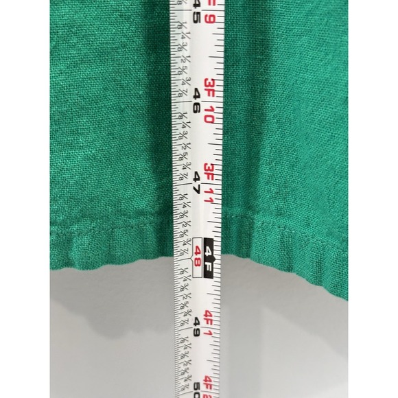 Erin London M Green Linen Blend Sleeveless Button Front Maxi Dress Coastal - Picture 10 of 11